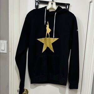 Hamilton Black and Gold Men's hoodie size Small pre owned in good condition
